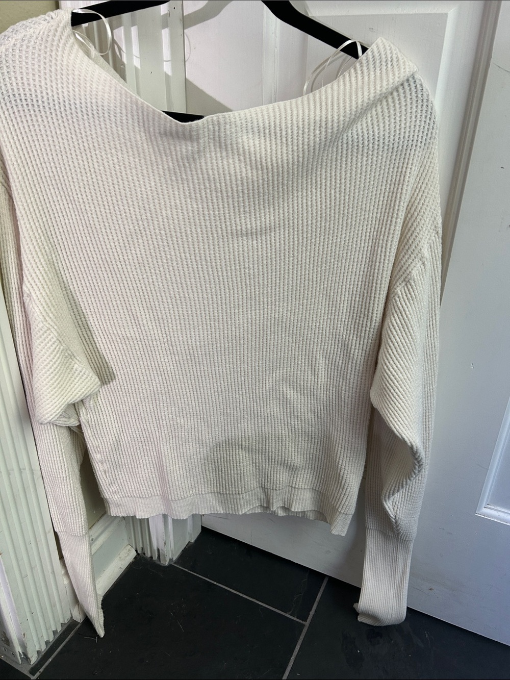 Soft Knit Off-Shoulder Sweater - Cream